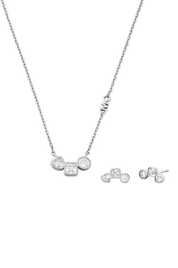 Srebrna ogrlica i naušnice Michael Kors srebro srebrna MKC1767SET
