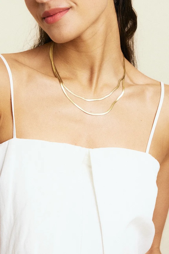 Ogrlica EDBLAD Herringbone zlatna 111963