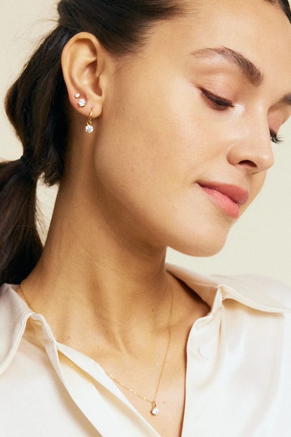 Pozlátené náušnice EDBLAD Crown zlatá 126874