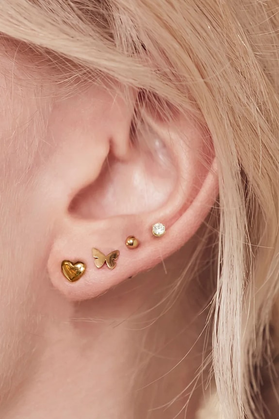 Pozlátené náušnice EDBLAD One Summer 5-pak zlatá 121156