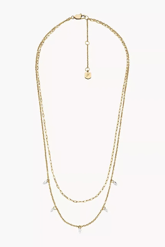 Κολιέ Fossil JF04894710 χρυσαφί AA00