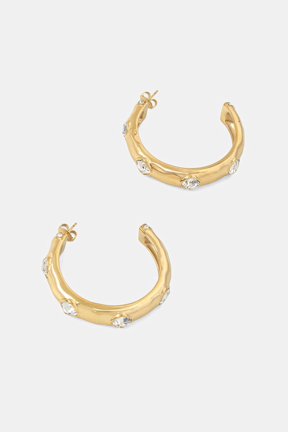 Guess cercei pentru femei, din oțel inoxidabil cu zirconiu cubic MAMOUNIA aur JUBE05.314JW