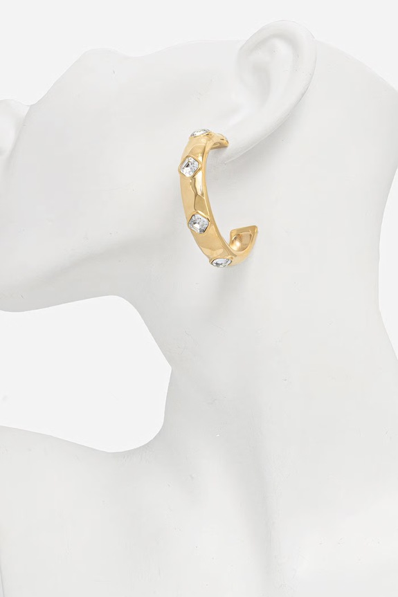 Accesorii Guess cercei pentru femei, din oțel inoxidabil cu zirconiu cubic MAMOUNIA JUBE05.314JW aur