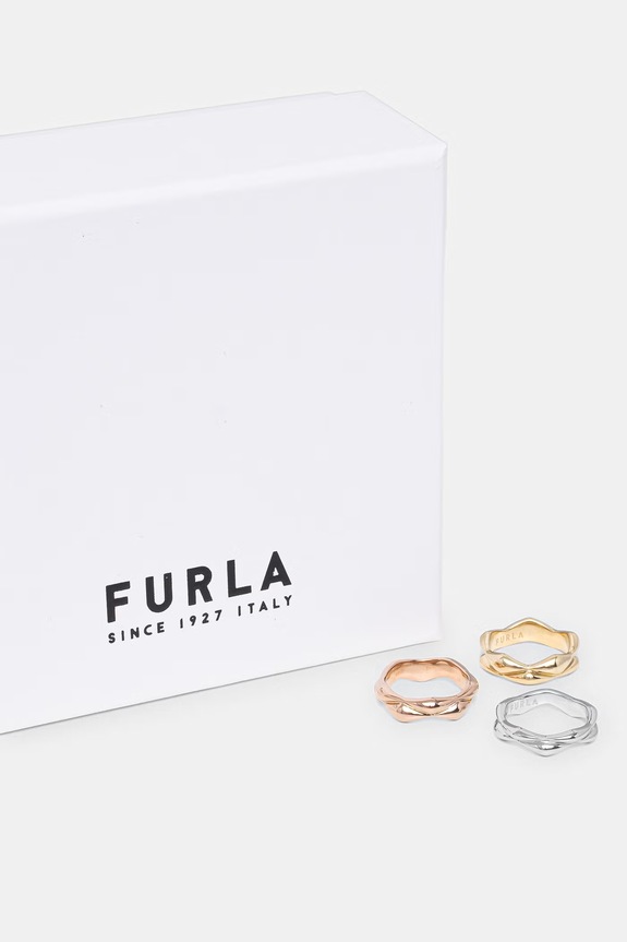 Akcesoria Furla pierścionek damski metalowy 3-pack FJ1509RT2 złoty