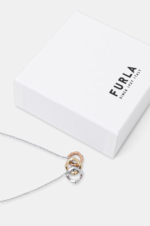 Dodatki Furla ogrlica z obeskom ženska kovinska FJ1514NTU srebrna