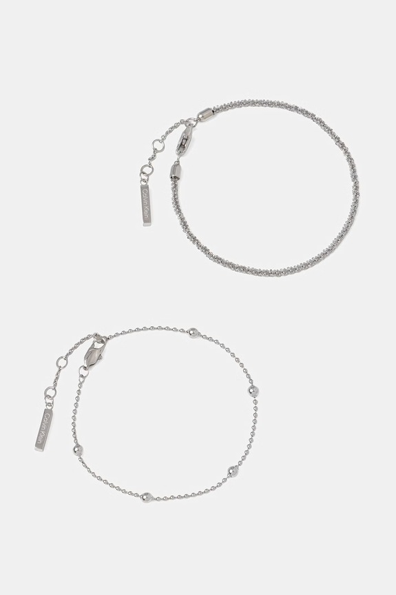 Calvin Klein náramok dámsky z ušľachtilej ocele 2-pak strieborná 35000947