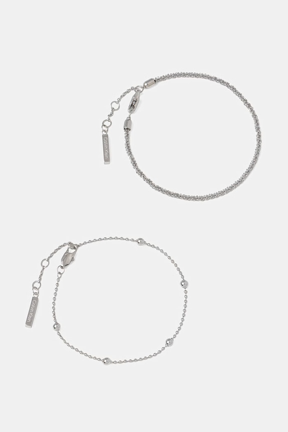 Calvin Klein náramok dámsky z ušľachtilej ocele 2-pak strieborná 35000947
