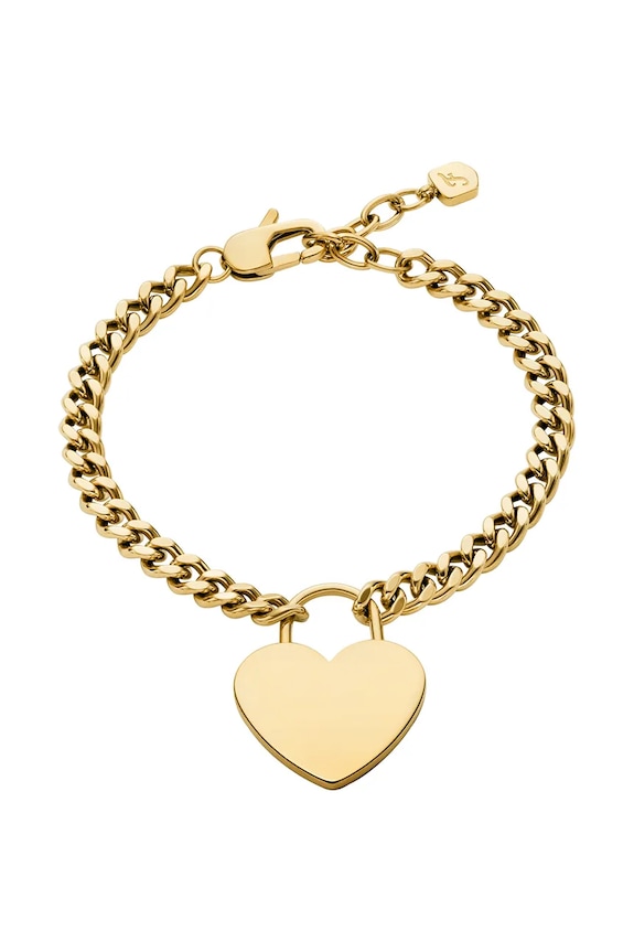 Fossil brățară pentru femei, din oțel inoxidabil fără piatră Sutton aur JF04959710