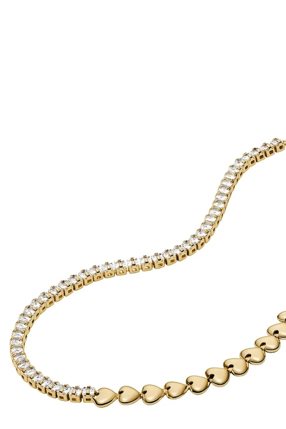 Fossil colier pentru femei, cu cristal Sutton aur JA7302710