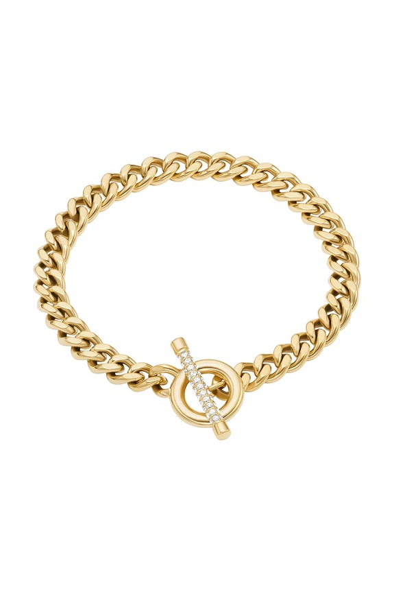 Fossil brățară pentru femei, din oțel chirurgical cu cristal Carlie aur JF04957710