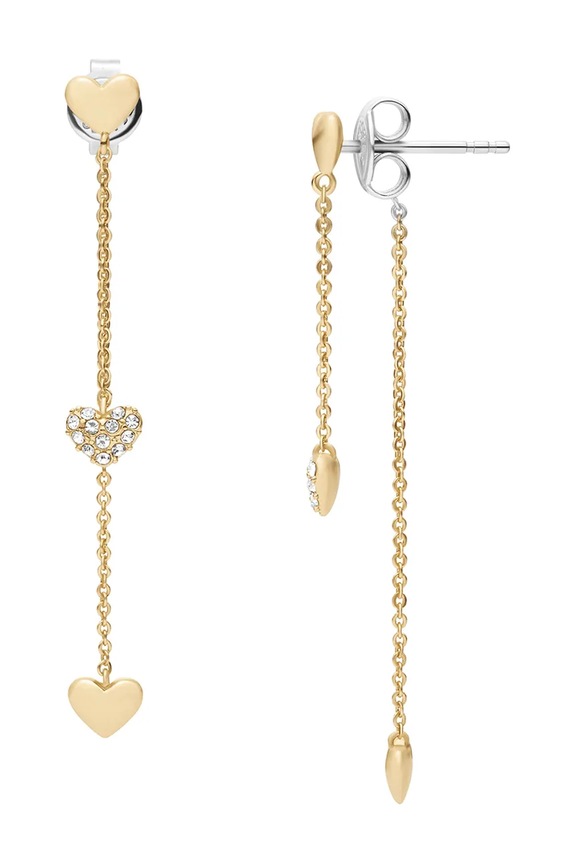 Accesorii Fossil cercei pentru femei, cu cristal Sutton JA7300710 aur