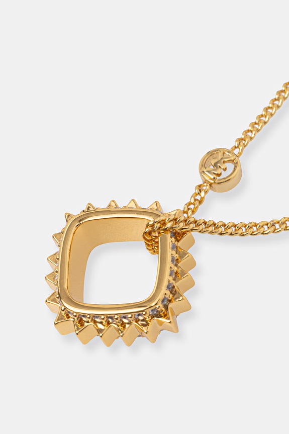 Michael Kors colier cu pandantiv pentru femei placat cu aur cu zirconiu cubic MKJ8609710 aur AA00