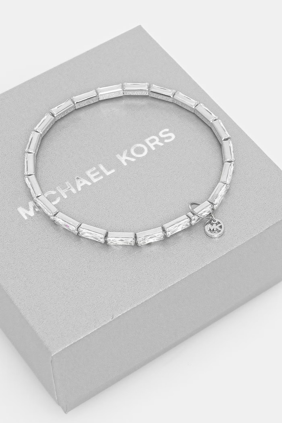 Accesorii Michael Kors brățară de tenis pentru femei, din alamă cu zirconiu cubic MKJ8614040 argintiu