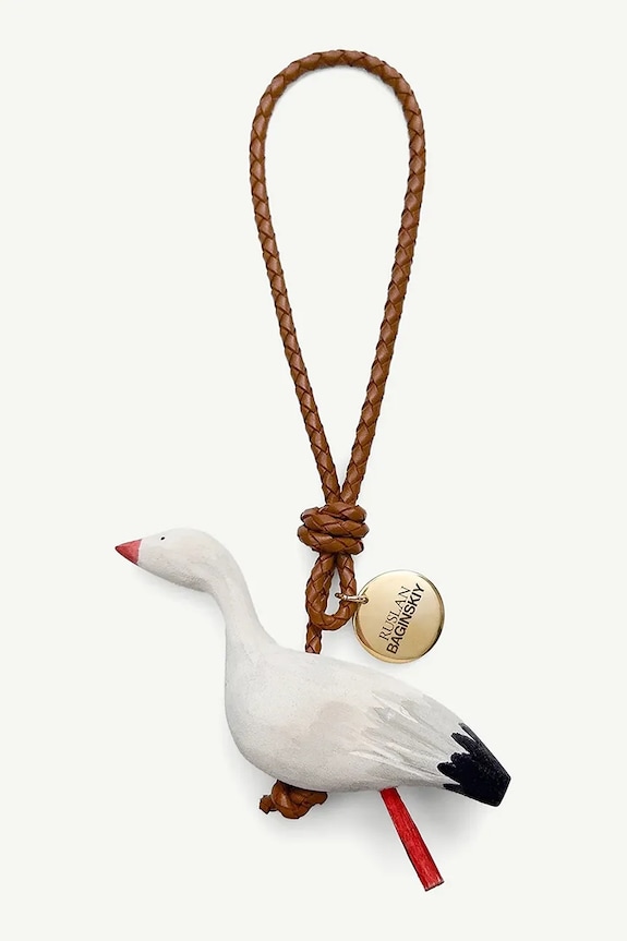 RUSLAN BAGINSKIY kľúčenka Ruslan Baginskiy Bag Charm: Stork béžová BRD040/031.WD.L.LEL