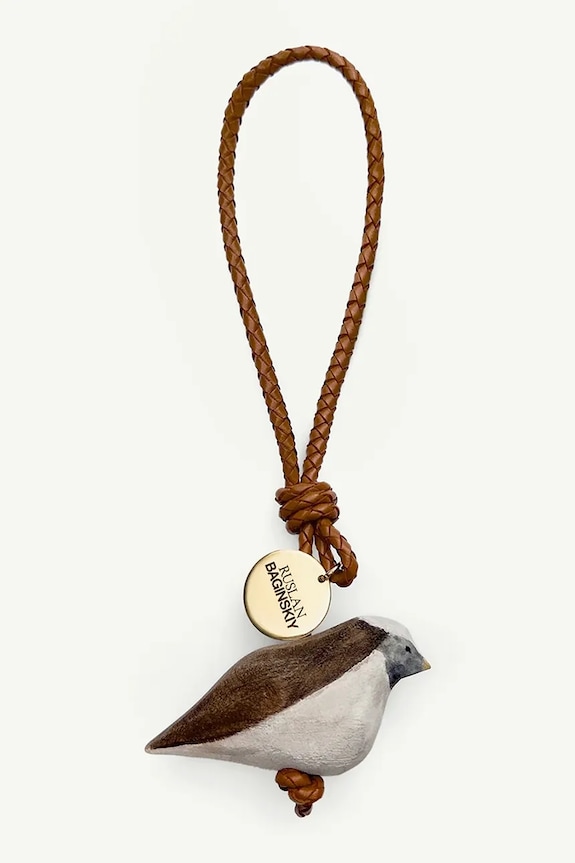 RUSLAN BAGINSKIY breloc Bag Charm: Sparrow bej BRD09.WD.L.GOR