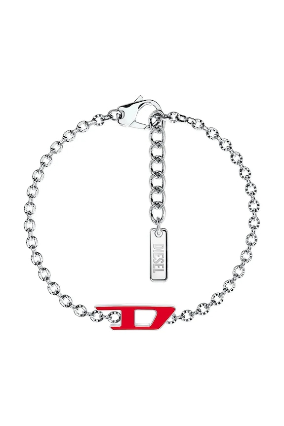 Diesel náramok dámsky z nehrdzavejúcej ocele D Logo strieborná DX1691040