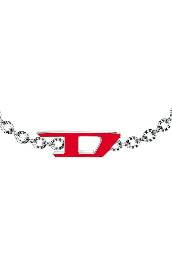Diesel náramok dámsky z nehrdzavejúcej ocele D Logo DX1691040 strieborná AA00