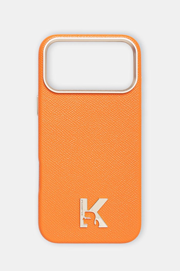 Karl Lagerfeld etui na telefon damskie z imitacji skóry iPhone 17 Pro Max pomarańczowy KLHMP17X5PGFKHGO