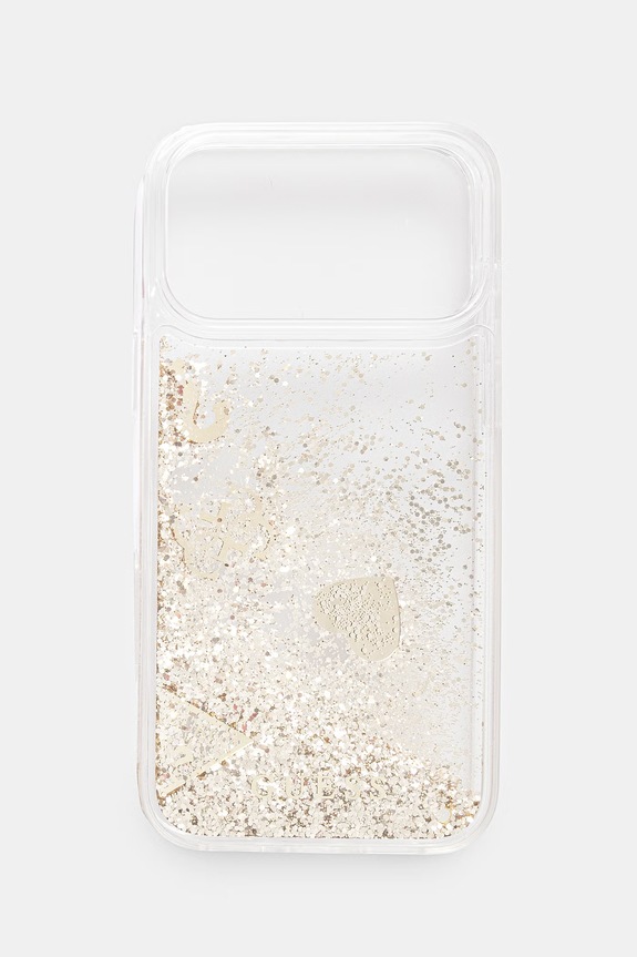 Guess etui na telefon damskie iPhone 17 Pro Max złoty GUHCP17XGLHFLGO