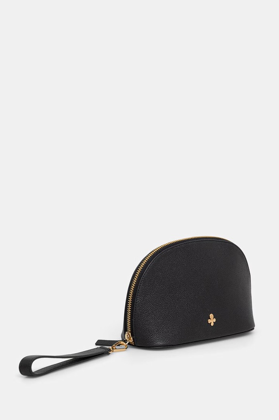 Lilou kopertówka damska skórzana BAG/POUCH/BLACAL/PO czarny AA00