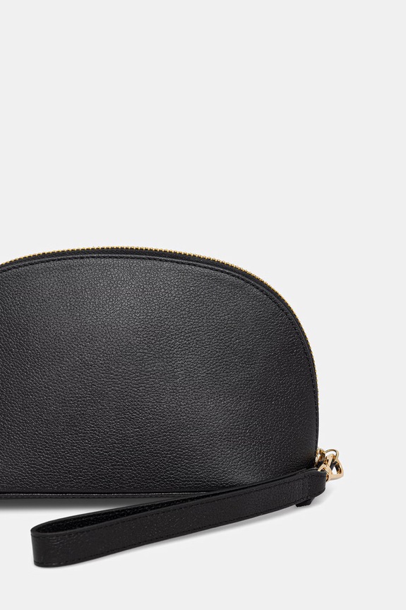 Akcesoria Lilou kopertówka damska skórzana BAG/POUCH/BLACAL/PO czarny