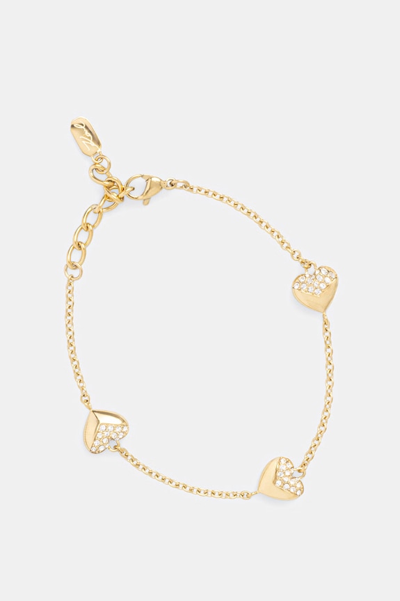 Karl Lagerfeld dámský náramek z nerezové oceli s krystalem zlatá KLBJW04