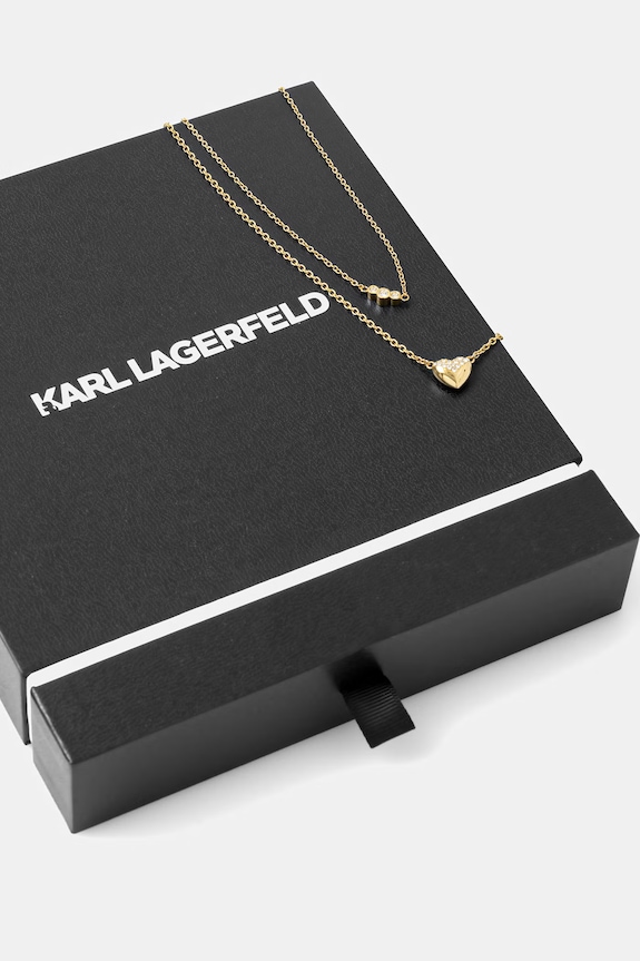 Karl Lagerfeld ogrlica s privjeskom za žene od nehrđajućeg čelika s kristalom zlatna KLBJW02