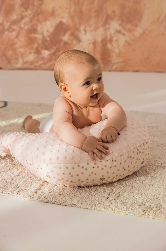 Kojící polštář La Millou Minky FROGS BLOOM 148539.Poduszka.Kura.Ba růžová AA00