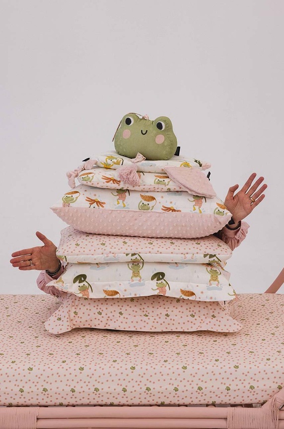 Detská posteľná bielizeň La Millou FROGS 148866.Komplet.Poscieli ružová