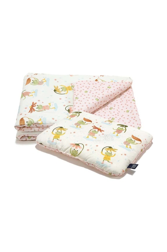 La Millou lenjerie de pat pentru copii FROGS roz 148861.Komplet.Poscieli