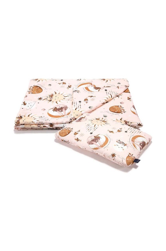 La Millou lenzuola con imbottitura per neonati FLY ME TO THE MOON NUDE rosa 141239.Komplet.Poscieli