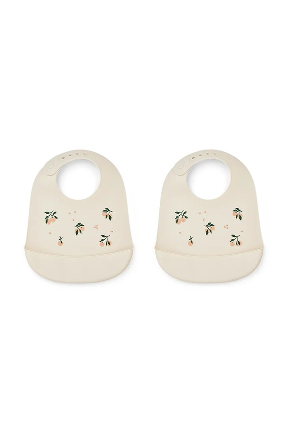 Detský podbradník Liewood Tilda Printed Silicone Bib 2-pak béžová LW14795