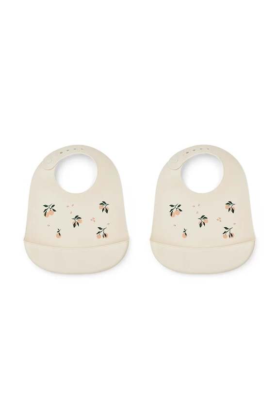 Detský podbradník Liewood Tilda Printed Silicone Bib 2-pak béžová LW14795