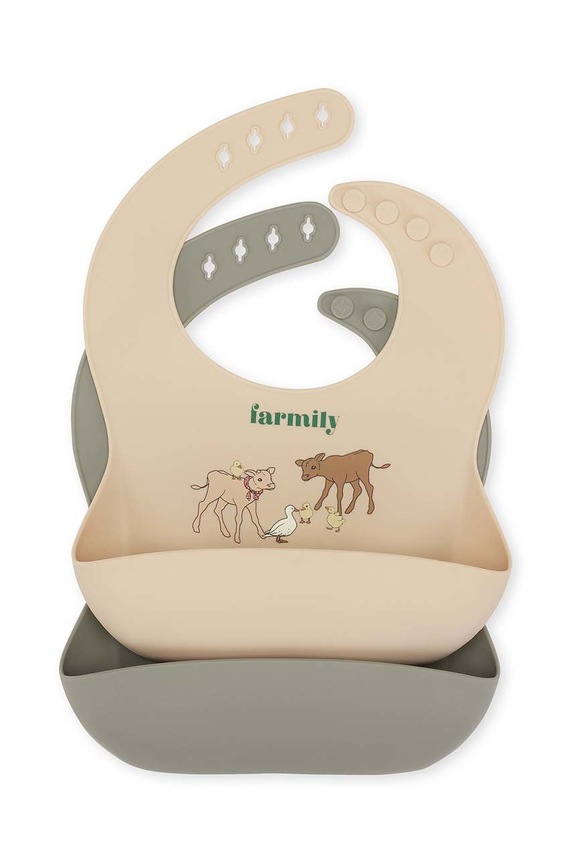 Konges Sløjd śliniak niemowlęcy 2-pack SILICONE BIB 2-pack niebieski KS3544