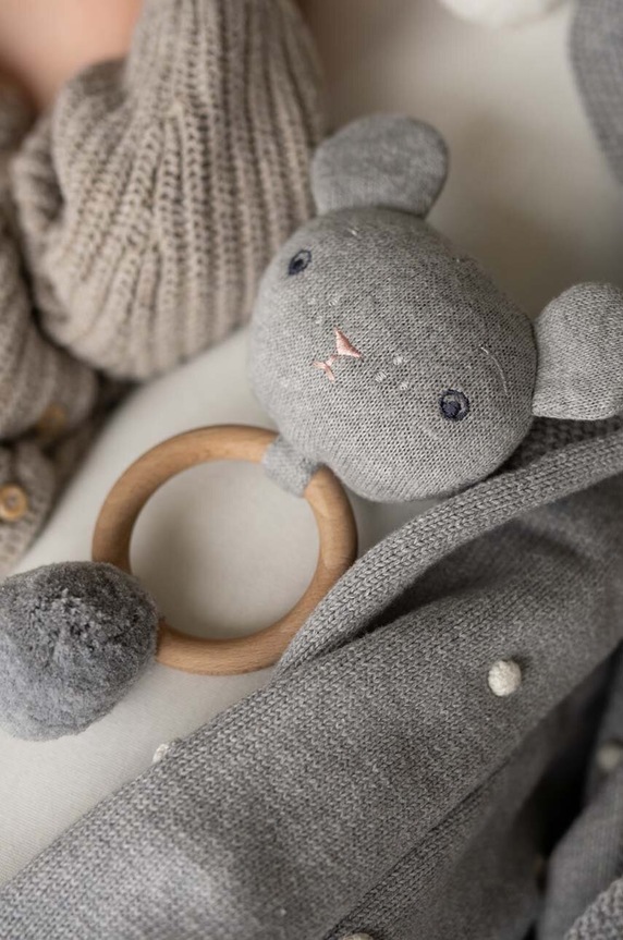 BIMBA Effiki massaggiagengive per neonato Grzech.gryz.baw.or.szar grigio