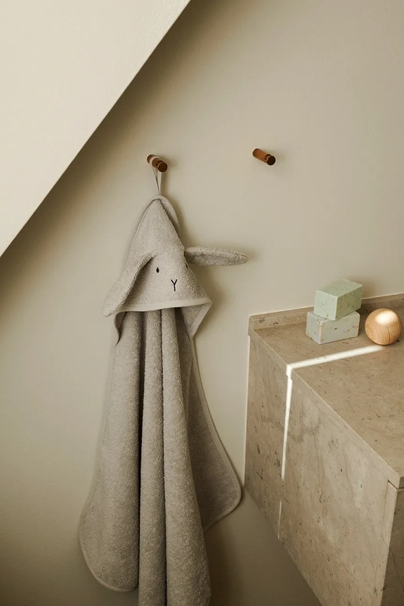 Detská osuška s kapucňou Liewood Albert Hooded Towel Pre bábätká sivá LW14757