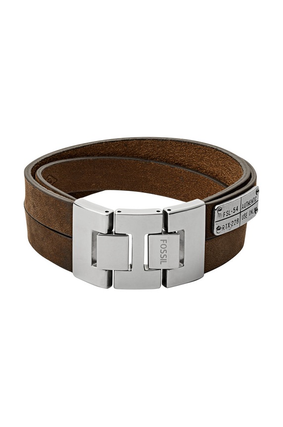 Fossil - Kožený náramok JF03188040 hnedá AA00