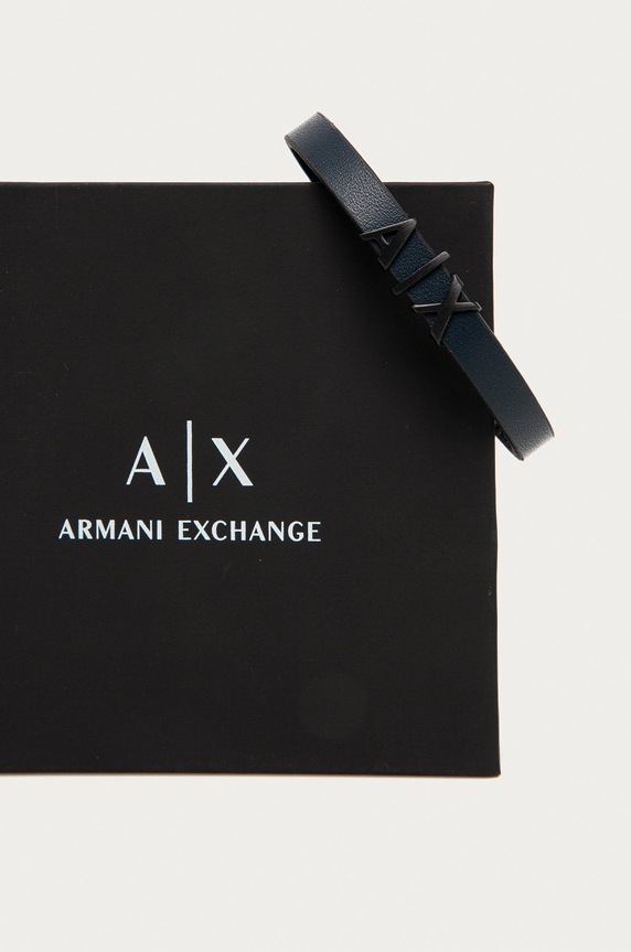 Armani Exchange - Кожаный браслет AXG0053001 чёрный AA00