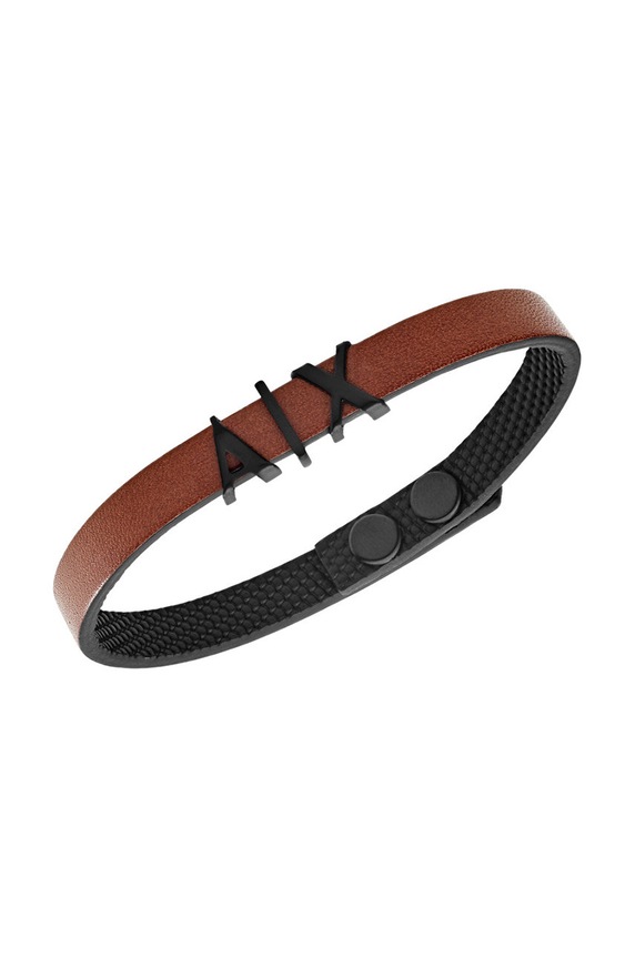 Armani Exchange - Bransoletka skórzana AXG0054001 AXG0054001 brązowy AA00