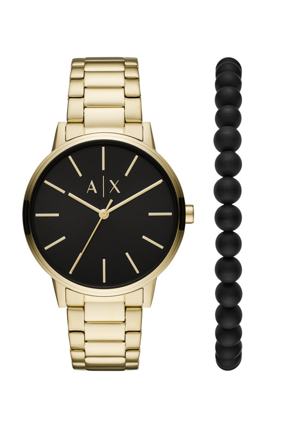 Armani Exchange - Hodinky a náramok AX7119 zlatá AX7119
