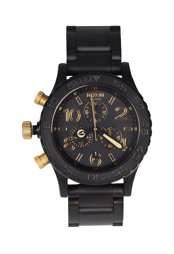 Nixon - Óra Chrono Matte Black/Gold fekete 4220.CHRONOMatte