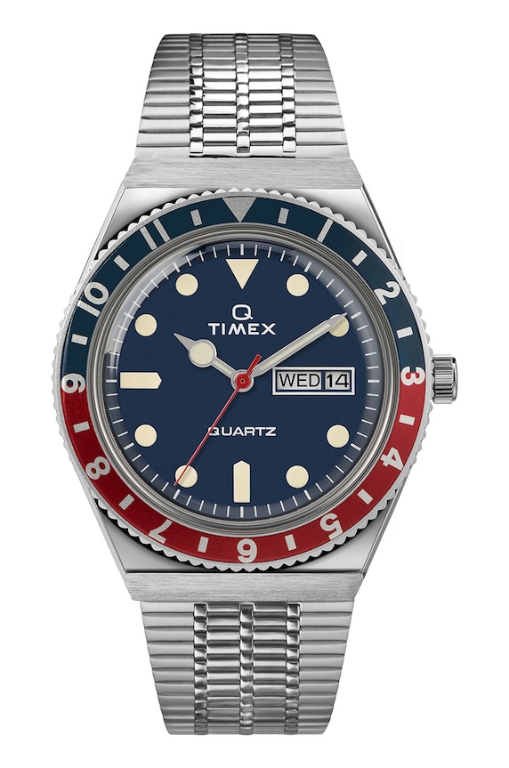 Timex zegarek TW2T80700 Q Timex Reissue srebrny TW2T80700