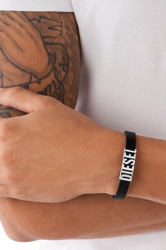 Akcesoria Diesel bransoletka skórzana DX1346040 czarny