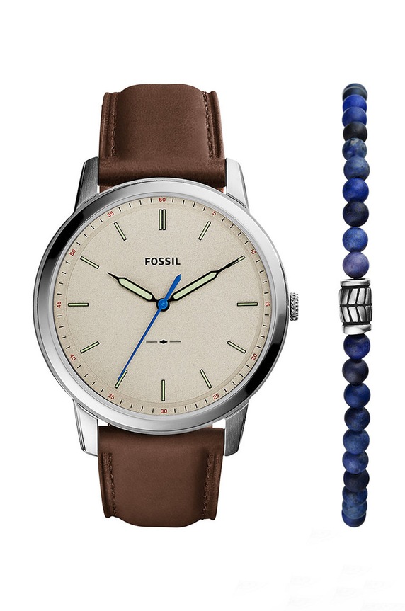 Fossil zegarek i bransoletka srebrny FS5966SET