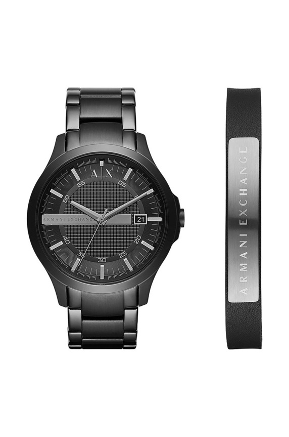 Armani Exchange zegarek i bransoletka AX7101 czarny AA00