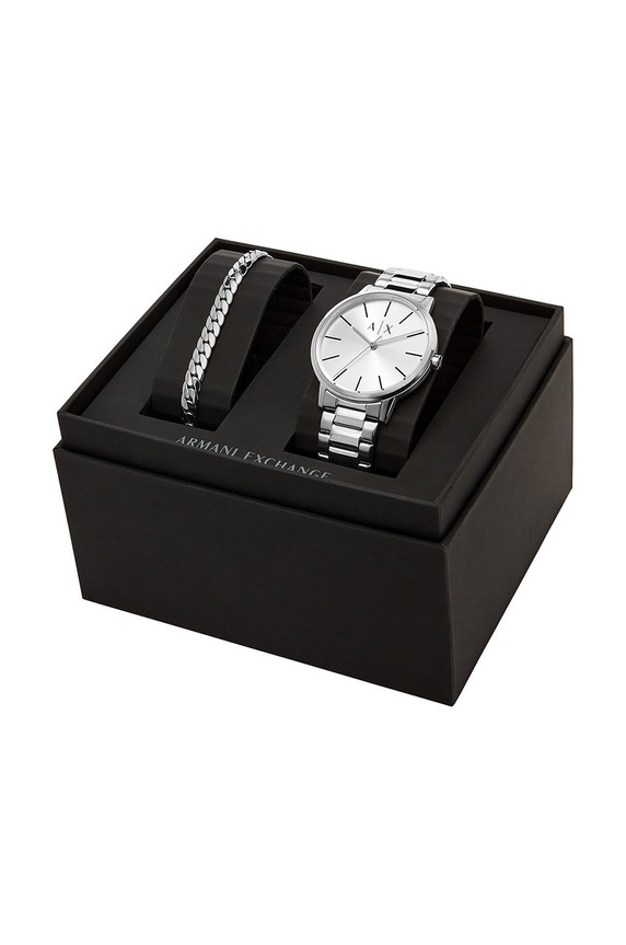 Часовник и гривна Armani Exchange AX7138SET сребърен