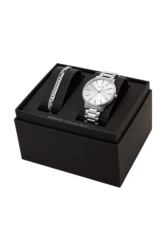 Часовник и гривна Armani Exchange AX7138SET сребърен