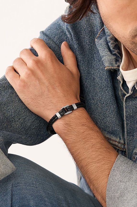 Fossil bracciale in pelle nero JF04202040