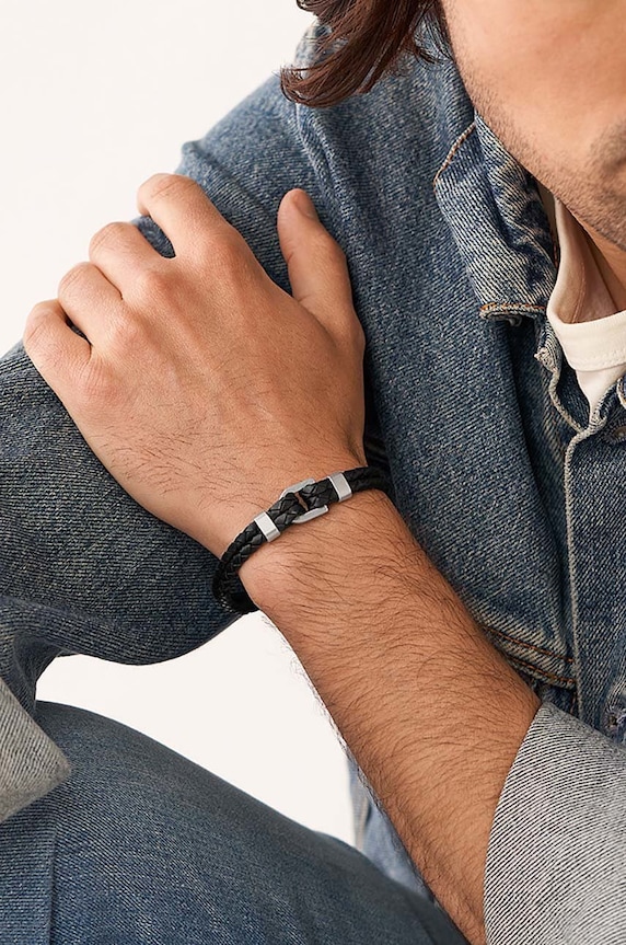 Fossil bracciale in pelle nero JF04202040