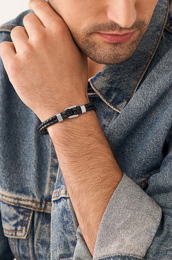 Fossil bracciale in pelle JF04202040 nero